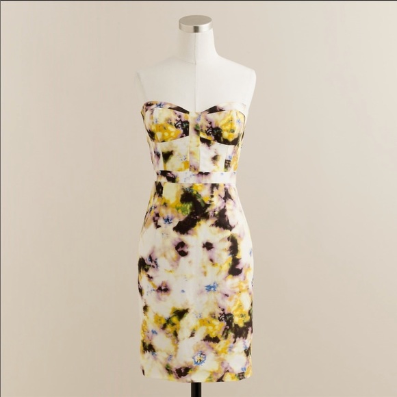J. Crew Strapless Floral Dress Size 6 - Picture 2 of 8